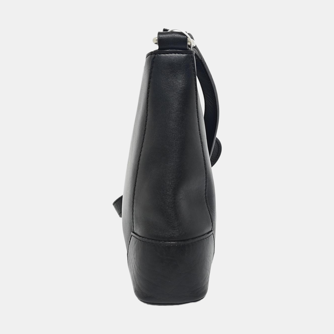 BURBERRY Black Leather Crossbody Bag Single Shoulder Bag Silver Hardware-(SKU)-959425193