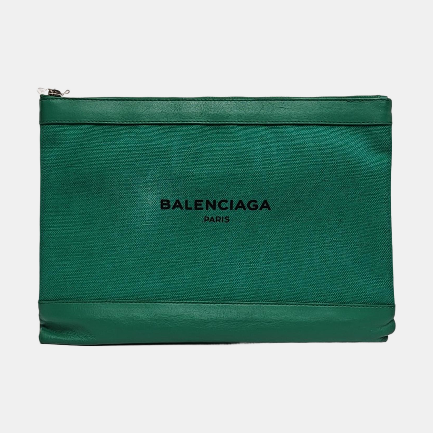 BALENCIAGA Clip Medium size Green Fabric Handbag-(SKU)-959304793