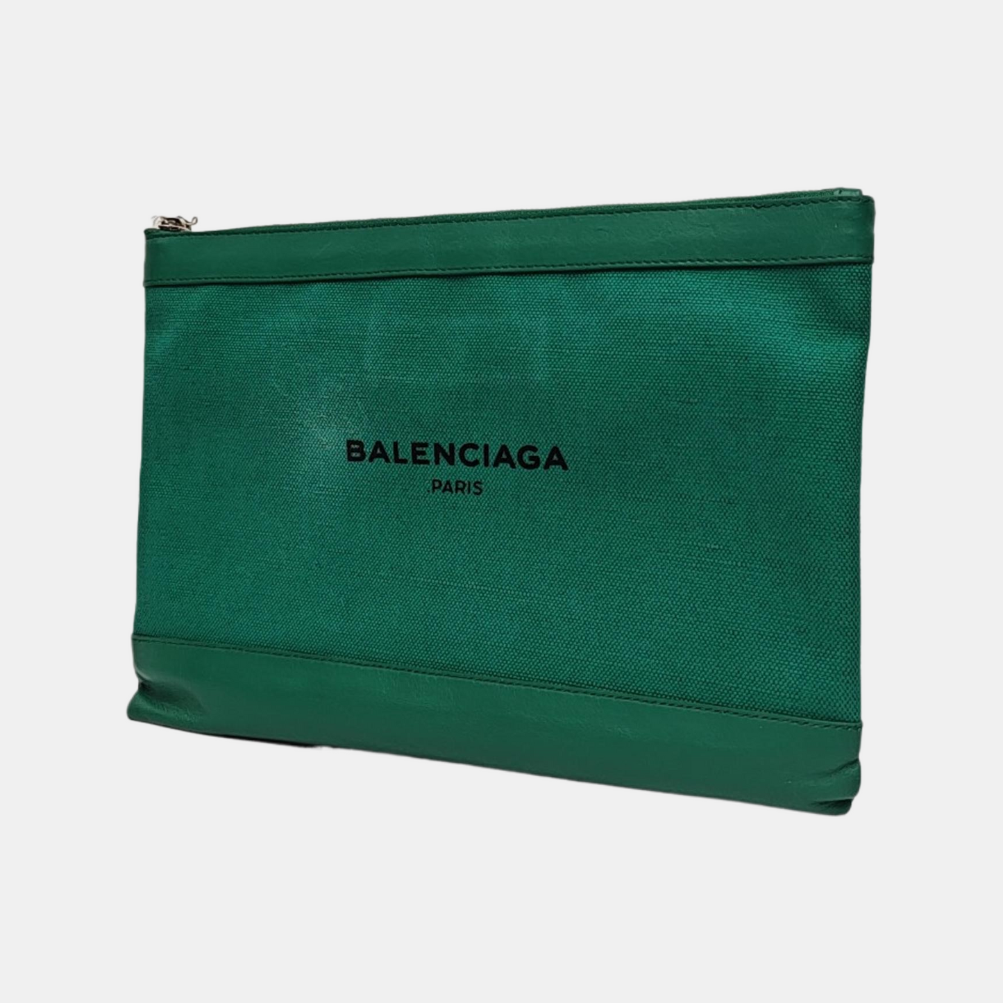 BALENCIAGA Clip Medium size Green Fabric Handbag-(SKU)-959304793