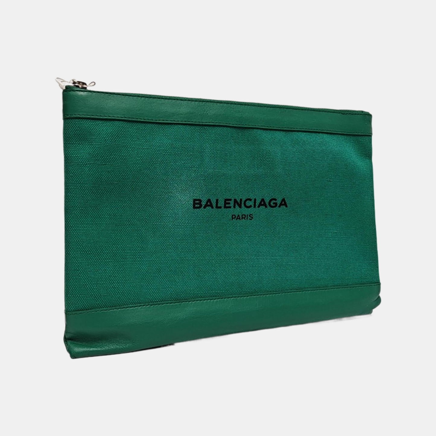 BALENCIAGA Clip Medium size Green Fabric Handbag-(SKU)-959304793