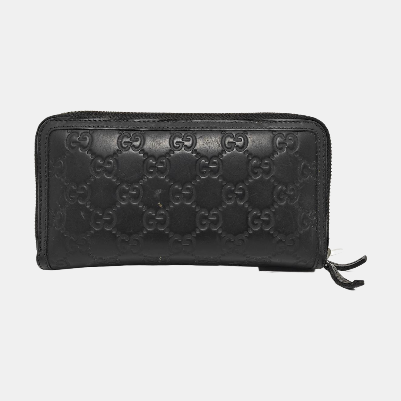 GUCCI Black cowhide monogram embossed handbag Silver Hardware-(SKU)-959345150