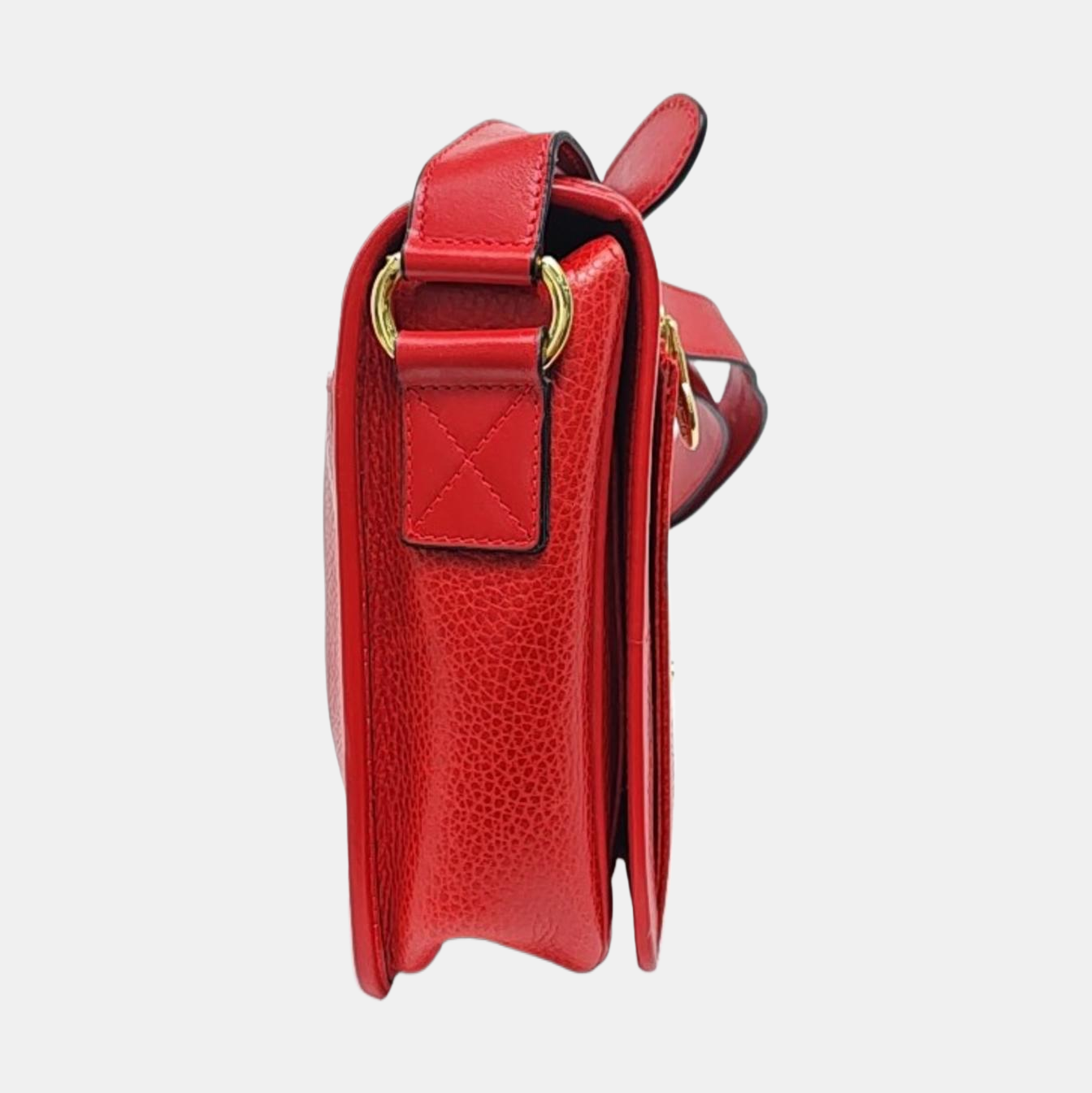 CELINE Red Leather Crossbody Bag Golden hardware-(SKU)-959494313