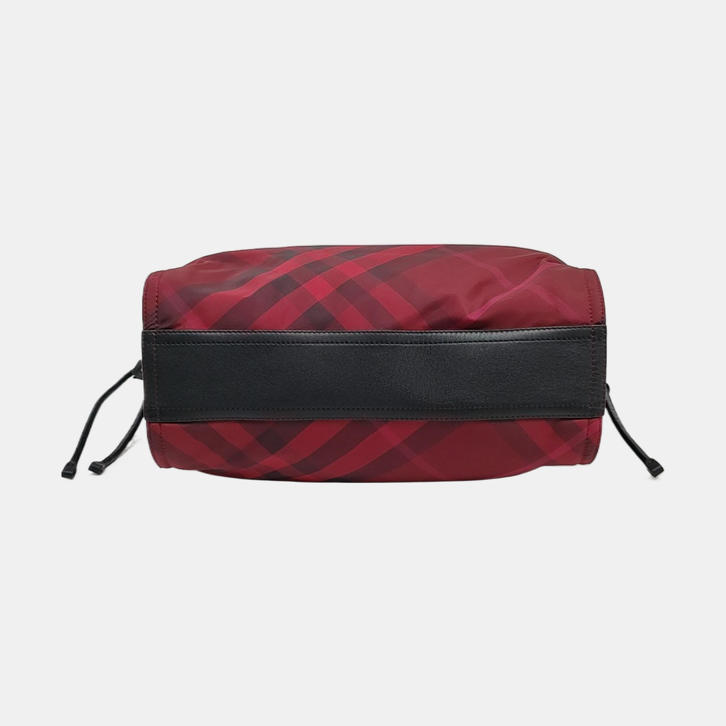 BURBERRY Buckleigh Burgundy Nylon Printed Handbag Single Shoulder Bag Black hardware-(SKU)-959494480