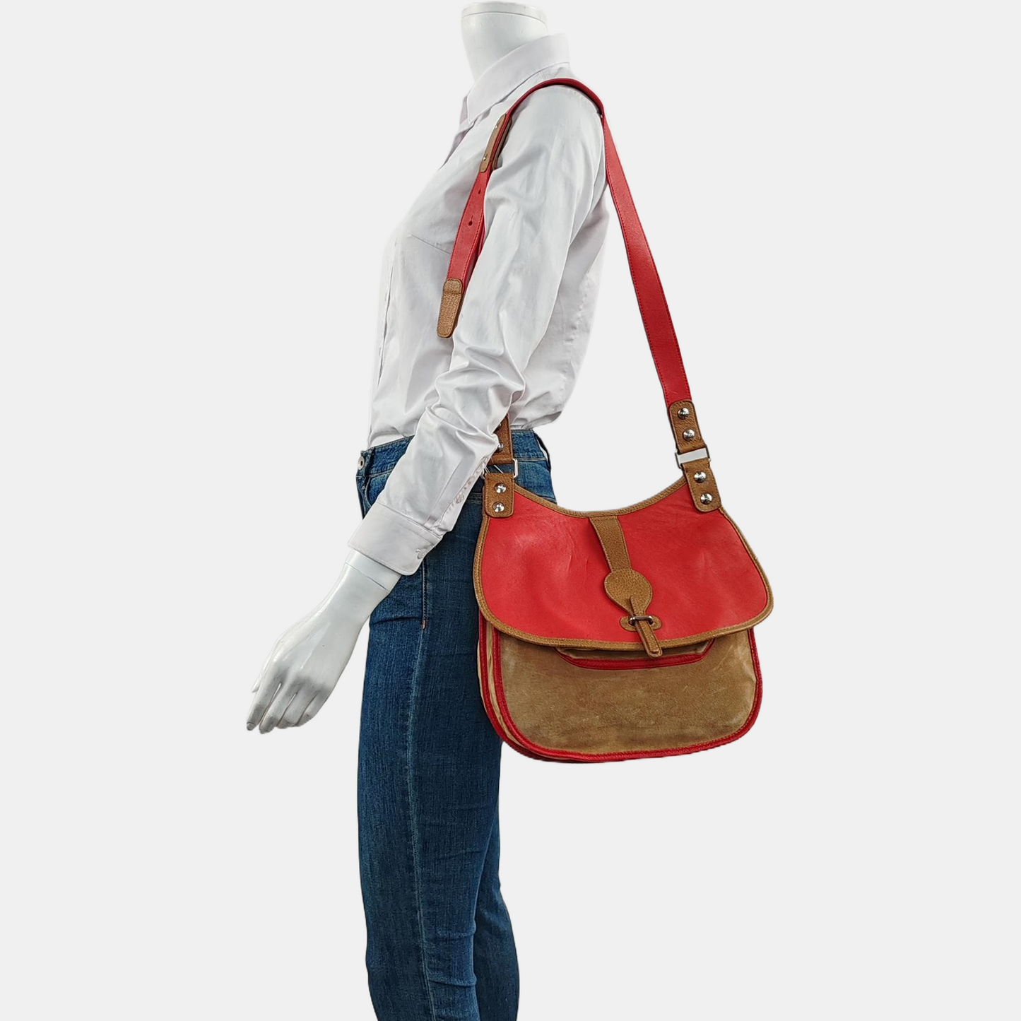 BALENCIAGA Le Cagole Brown Suede Crossbody Single Shoulder Bag Golden hardware-(SKU)-959493893