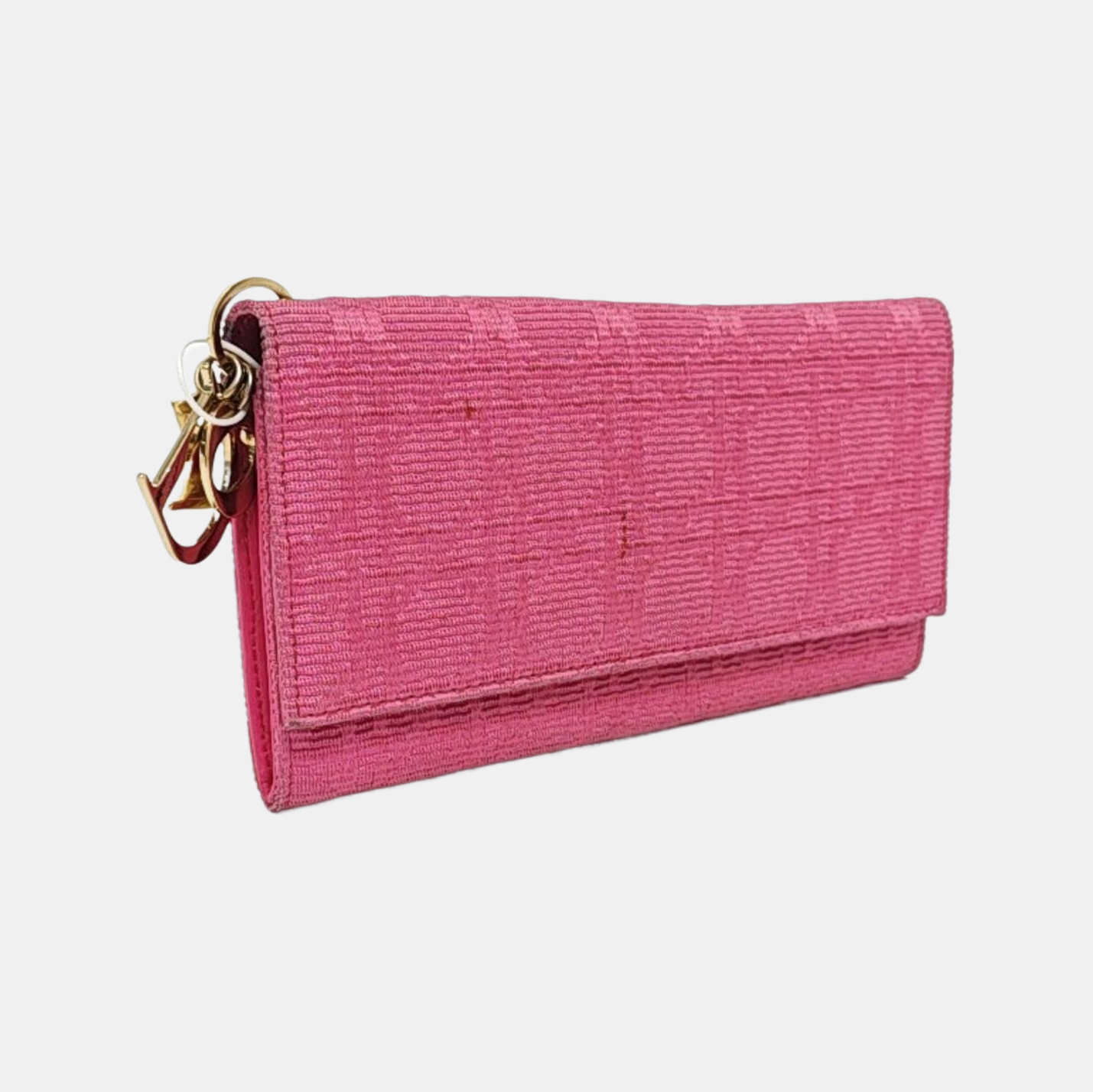 DIOR Fuchsia Fabric Wallet Golden hardware-(SKU)-959328044
