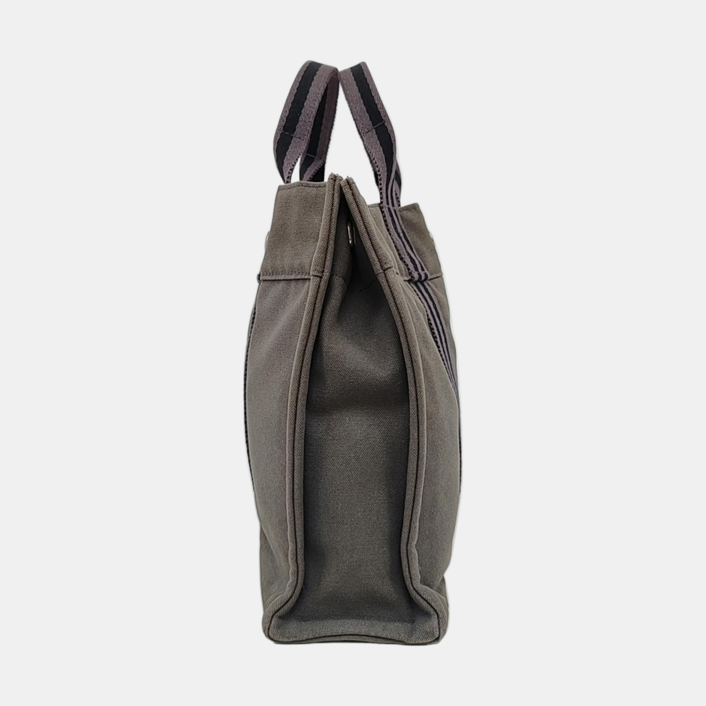 HERMÈS Fourre Tout Cumulonimbus Gray Canvas Handbag Silver Hardware-(SKU)-959372651