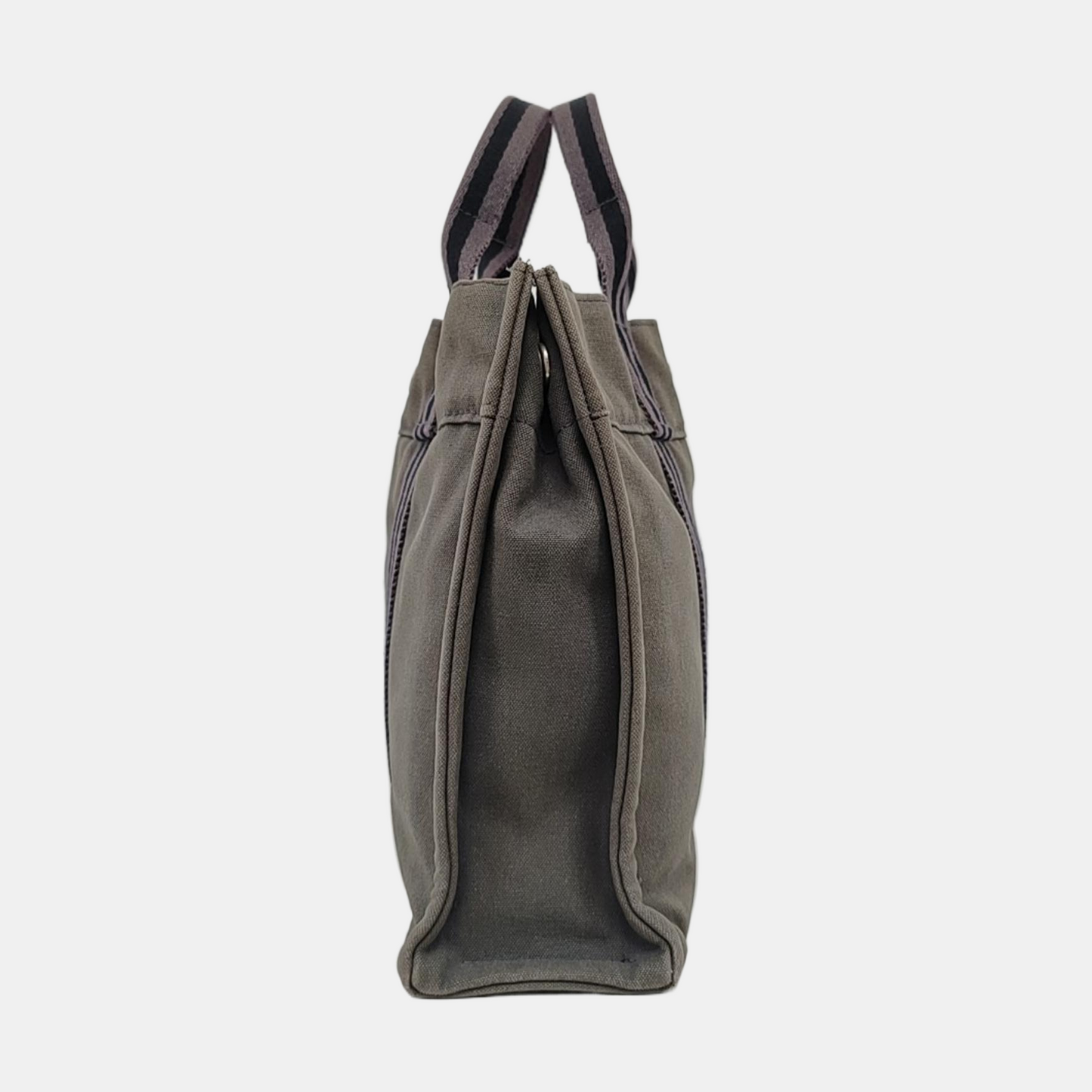 HERMÈS Fourre Tout Cumulonimbus Gray Canvas Handbag Silver Hardware-(SKU)-959372651