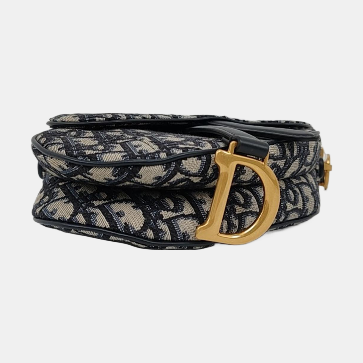 DIOR Saddle Mini Blue Canvas Monogram Saddle Bag Crossbody Bag Single Shoulder Bag Gold Hardware Removable Strap-(SKU)-959394483