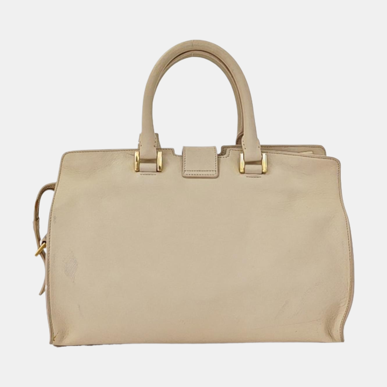 YSL CHYC Y LIGNE Small size Beige Cowhide Crossbody Bag Single Shoulder Bag Handbag Golden hardware Removable shoulder strap-(SKU)-958923835