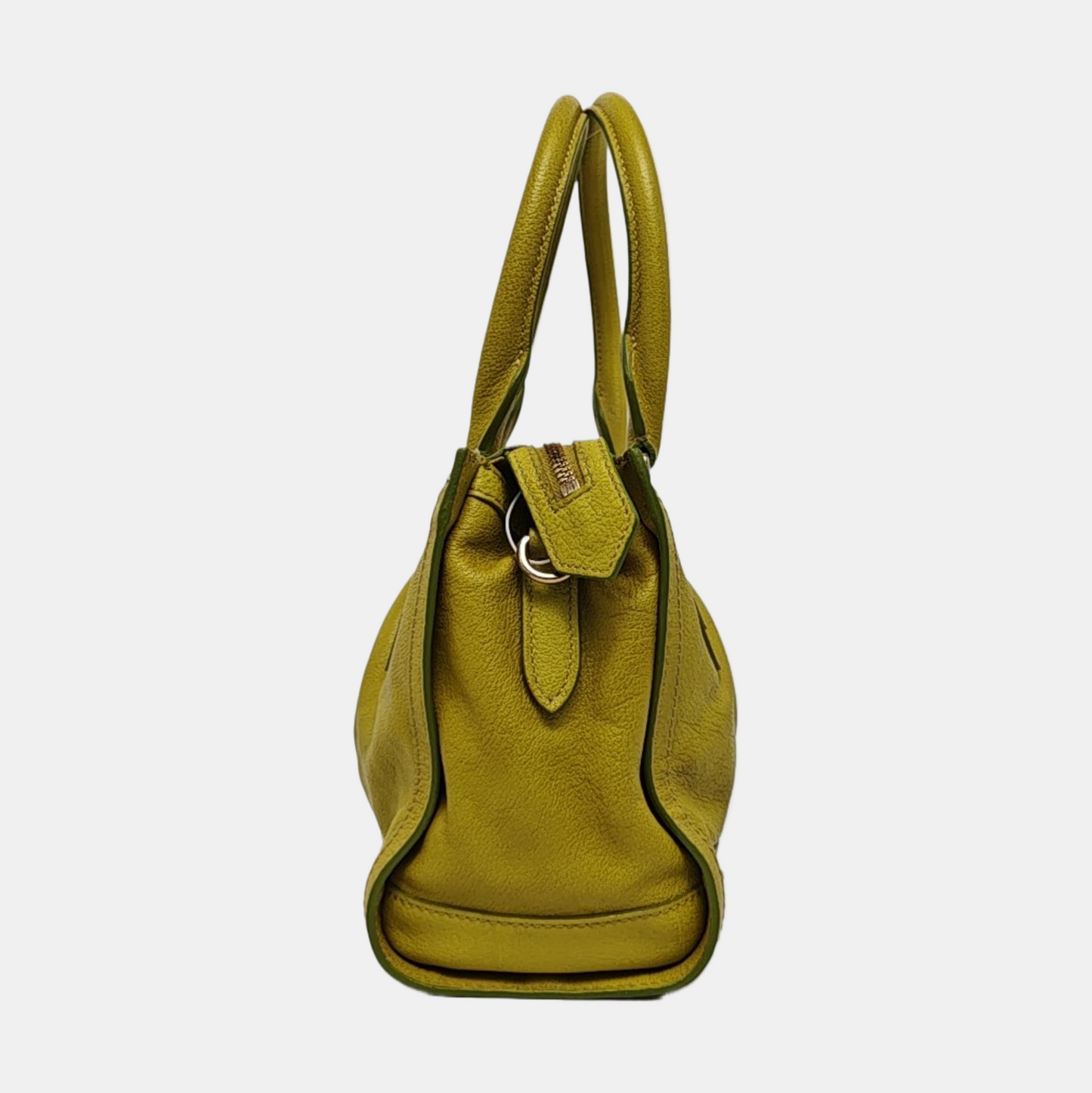 BURBERRY Yellow-Green Cowhide Single Shoulder Bag, Handbag, Crossbody Golden hardware Removable shoulder strap-(SKU)-959530790