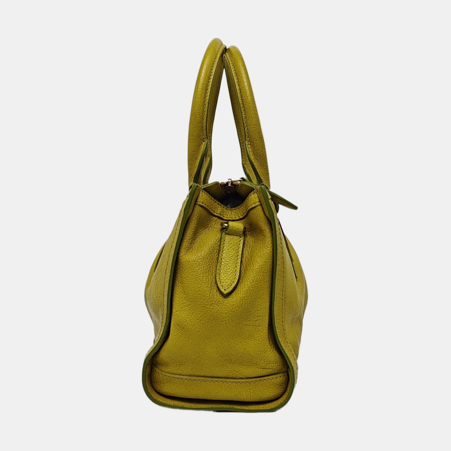 BURBERRY Yellow-Green Cowhide Single Shoulder Bag, Handbag, Crossbody Golden hardware Removable shoulder strap-(SKU)-959530790