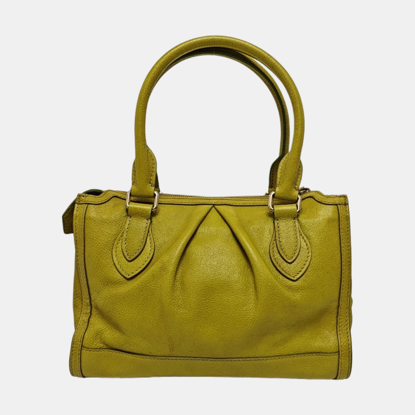 BURBERRY Yellow-Green Cowhide Single Shoulder Bag, Handbag, Crossbody Golden hardware Removable shoulder strap-(SKU)-959530790