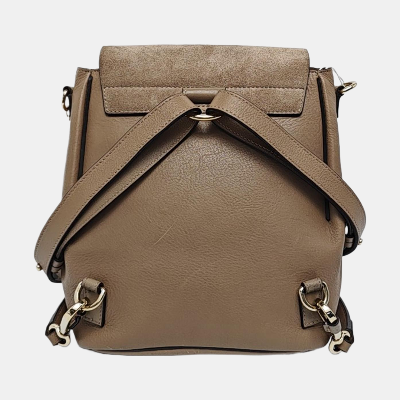 Chloé Faye Gray cowhide backpack Golden hardware shoulder straps-(SKU)-959392600