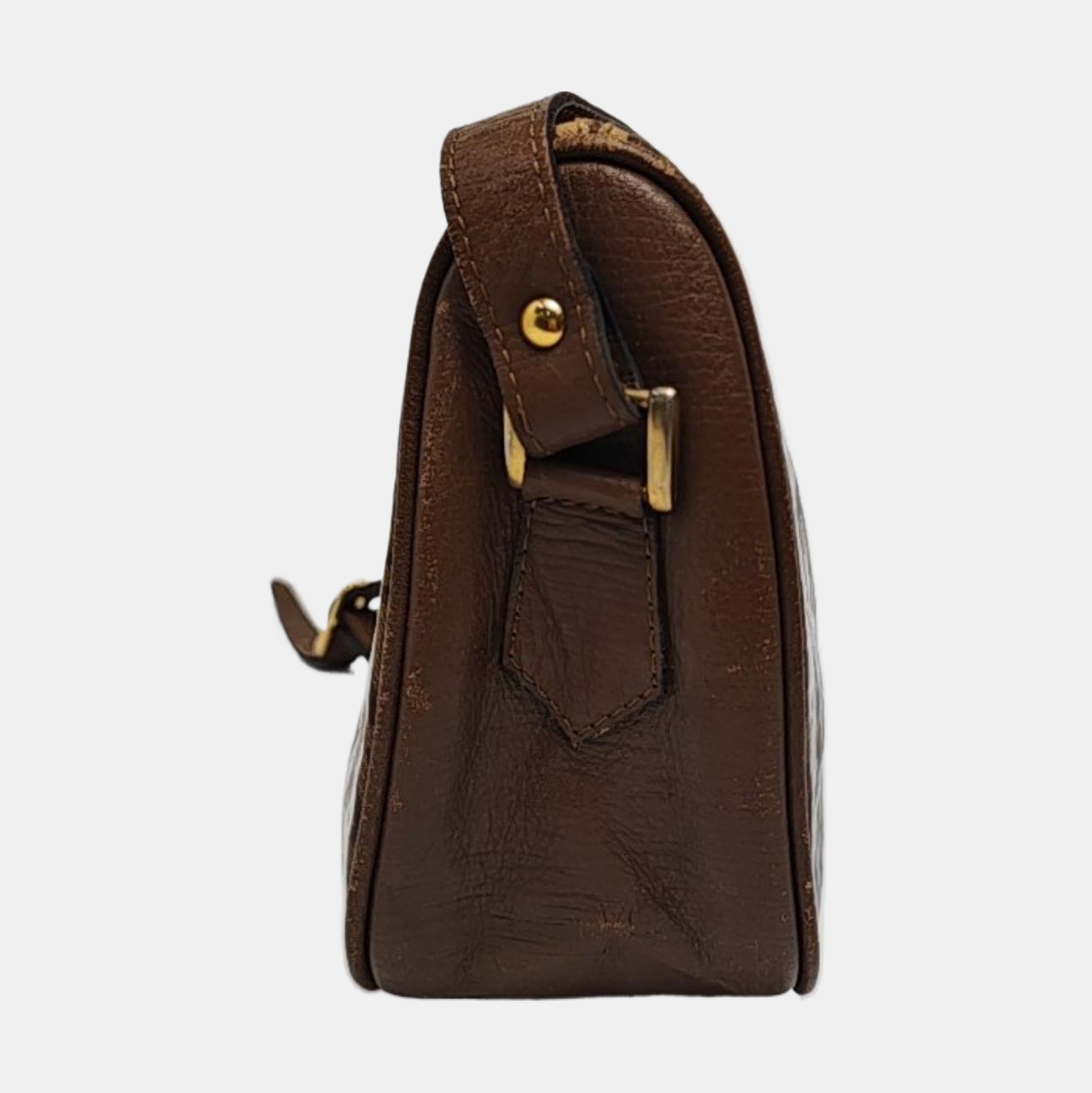 FENDI 棕色涂层帆布双F印花Shoulder Bag Golden hardware-(SKU)-959630825