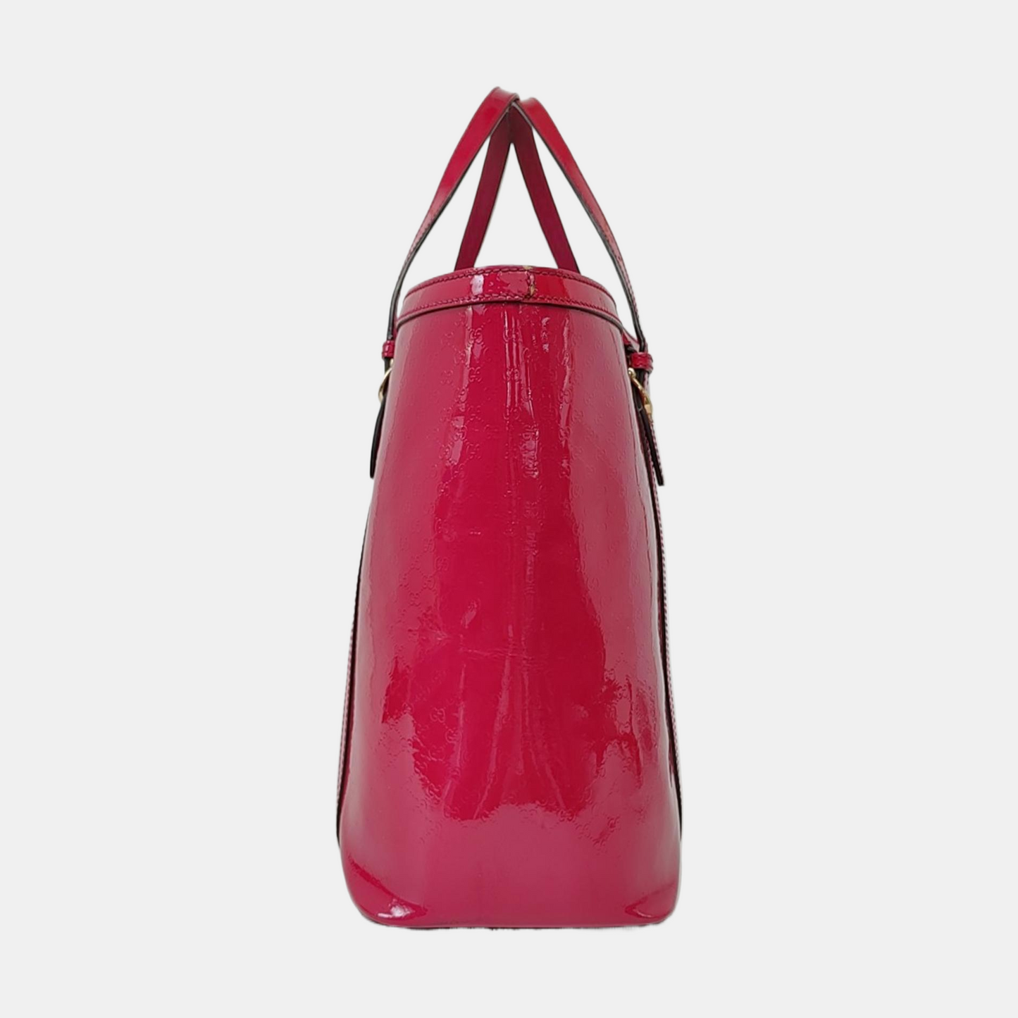 GUCCI Microguccissima Fuchsia Patent Leather Monogrammed Quilted Single Shoulder Bag Golden hardware-(SKU)-958957930
