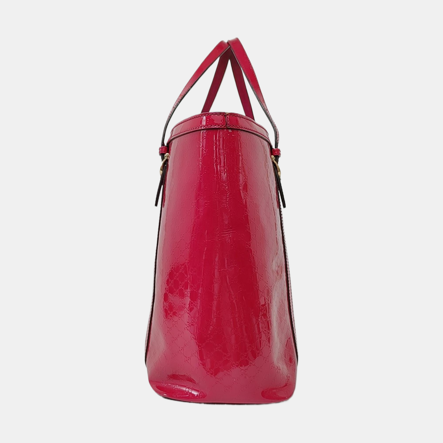 GUCCI Microguccissima Fuchsia Patent Leather Monogrammed Quilted Single Shoulder Bag Golden hardware-(SKU)-958957930