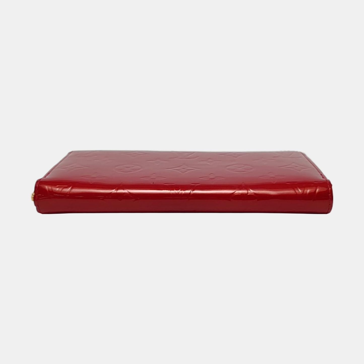 LOUIS VUITTON Red patent leather embossed wallet Golden hardware-(SKU)-959605154
