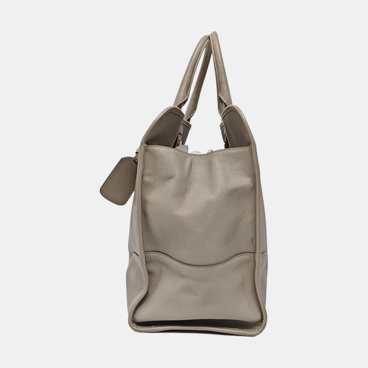 PRADA Gray cowhide single shoulder bag crossbody handbag Golden hardware Removable shoulder strap-(SKU)-959549746