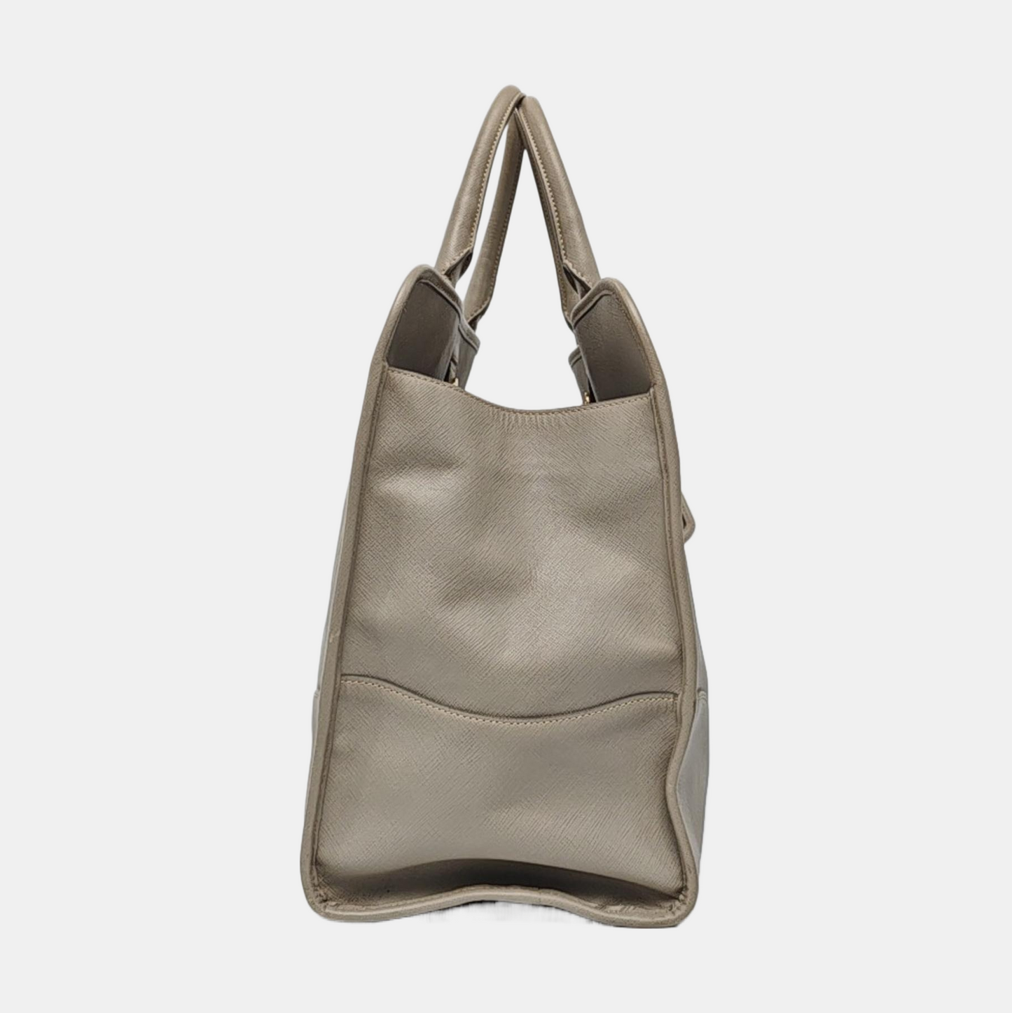 PRADA Gray cowhide single shoulder bag crossbody handbag Golden hardware Removable shoulder strap-(SKU)-959549746