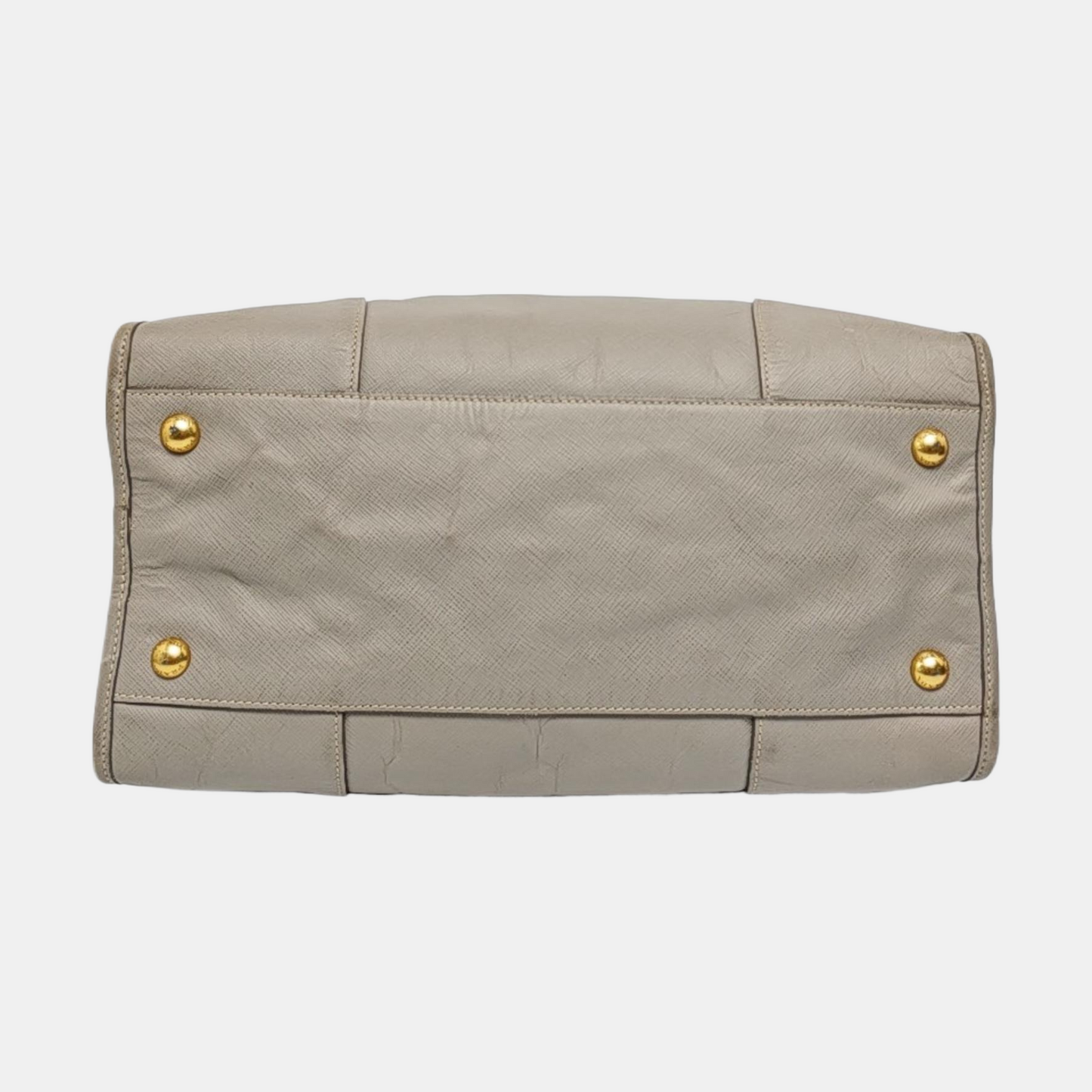 PRADA Gray cowhide single shoulder bag crossbody handbag Golden hardware Removable shoulder strap-(SKU)-959549746