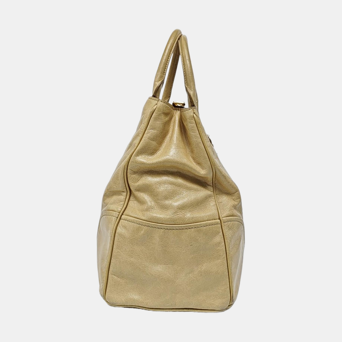 Miu Miu Tote bag Yellow Cowhide Single Shoulder Handbag Crossbody Bag Golden hardware Removable shoulder strap-(SKU)-958319831