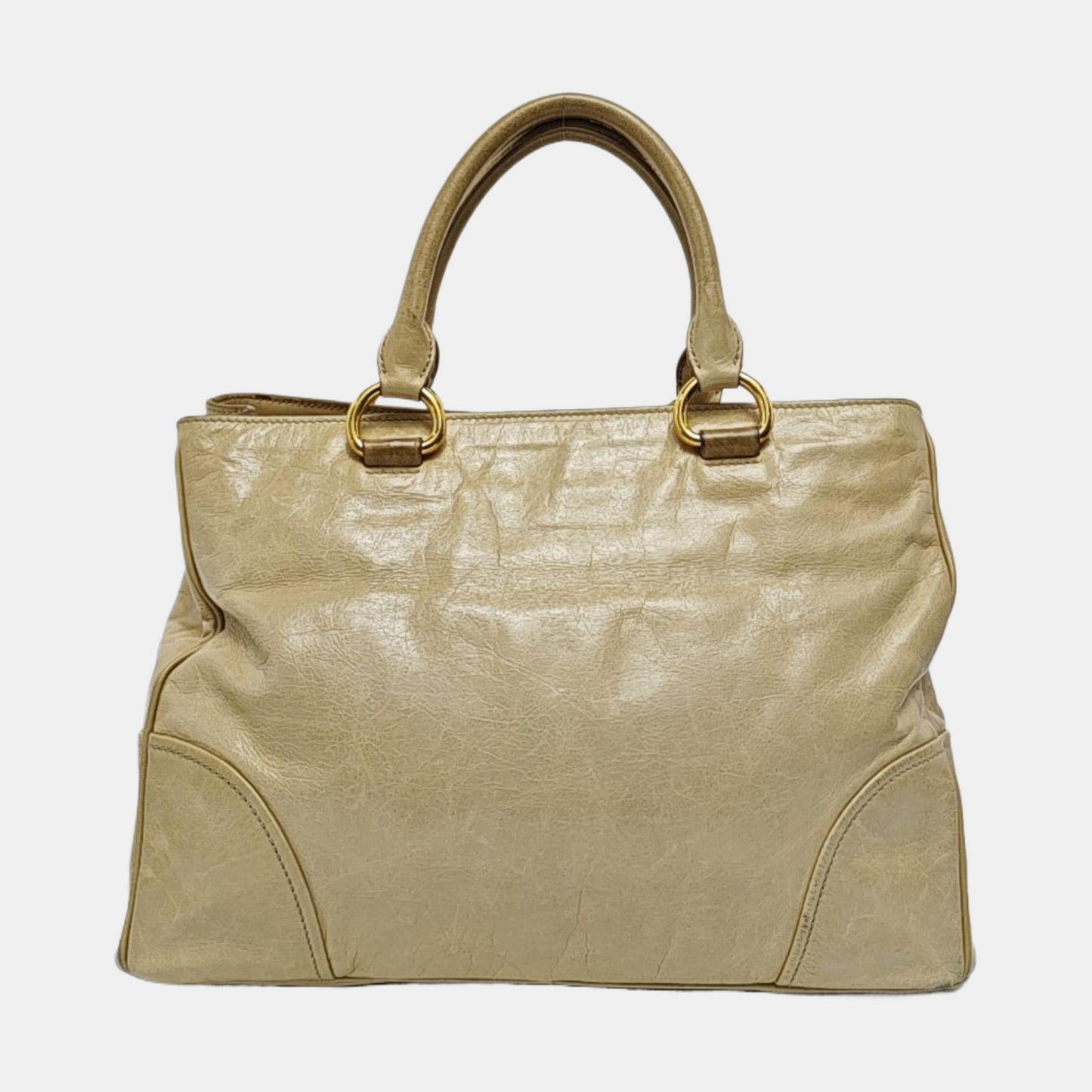 Miu Miu Tote bag Yellow Cowhide Single Shoulder Handbag Crossbody Bag Golden hardware Removable shoulder strap-(SKU)-958319831