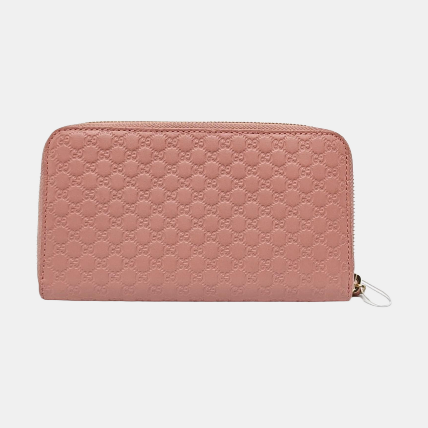 GUCCI Nude Pink Cowhide Monogram Embossed Wallet Golden hardware-(SKU)-959388566