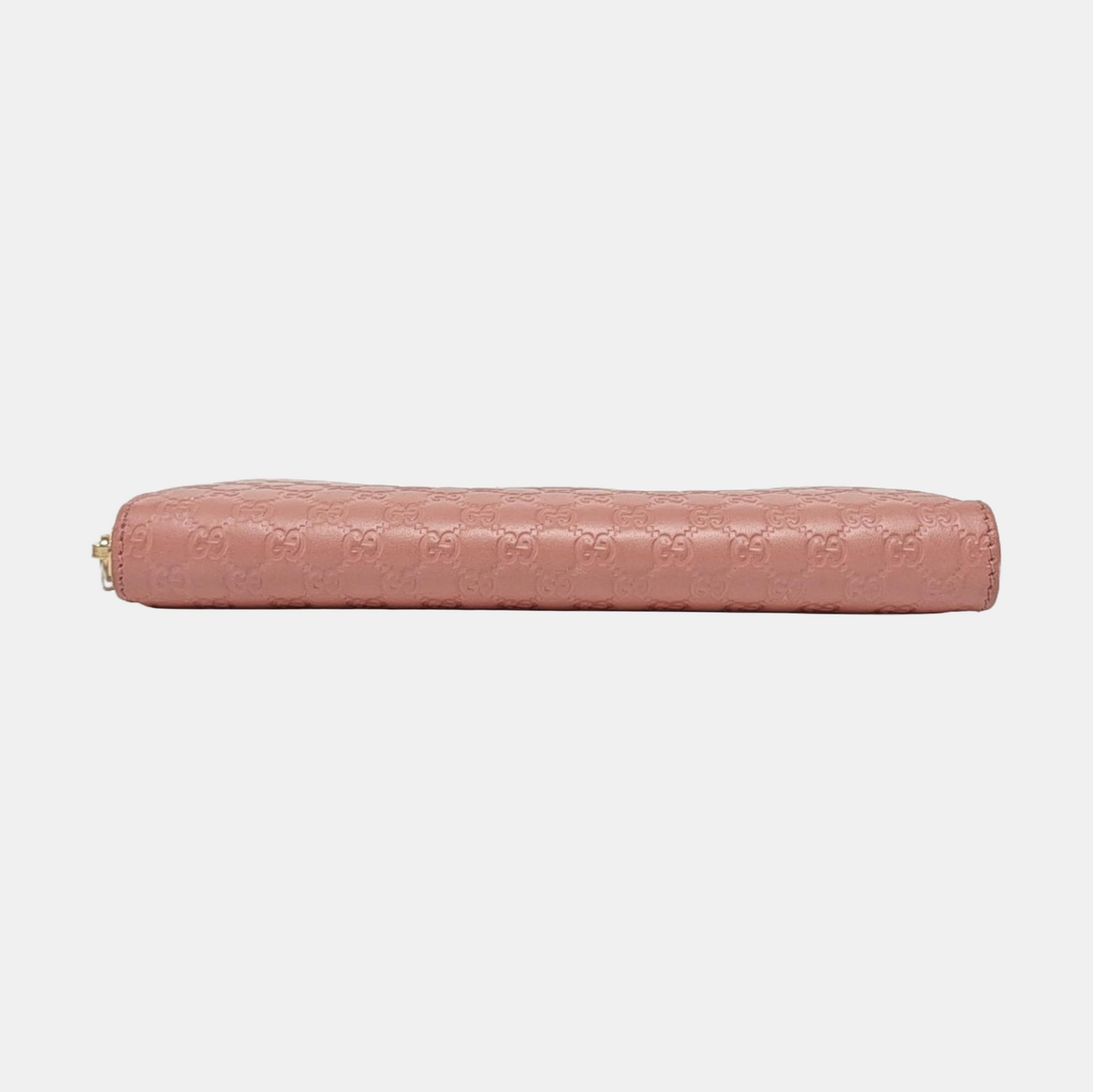 GUCCI Nude Pink Cowhide Monogram Embossed Wallet Golden hardware-(SKU)-959388566