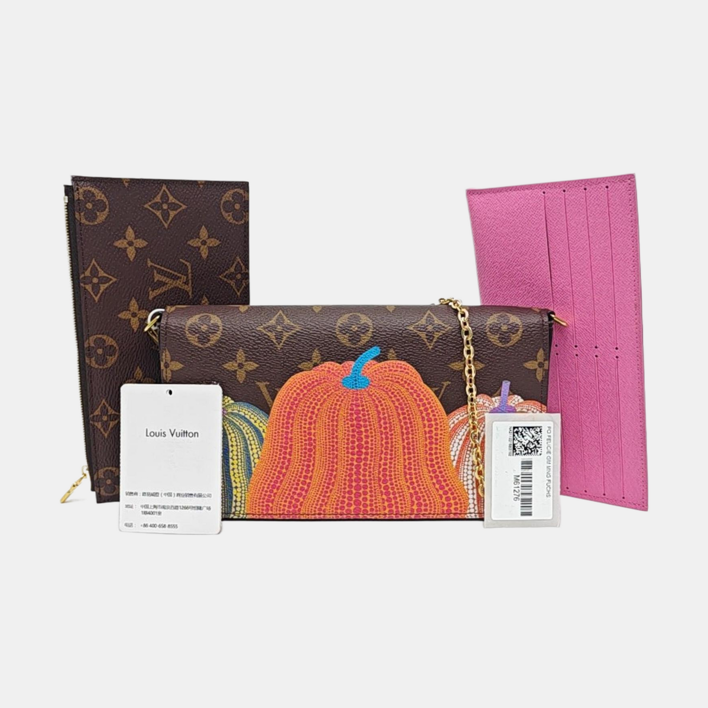LOUIS VUITTON FÉLICIE, brown coated canvas monogram printed shoulder bag, handbag, crossbody bag with golden hardware and removable shoulder strap-(SKU)-959803046