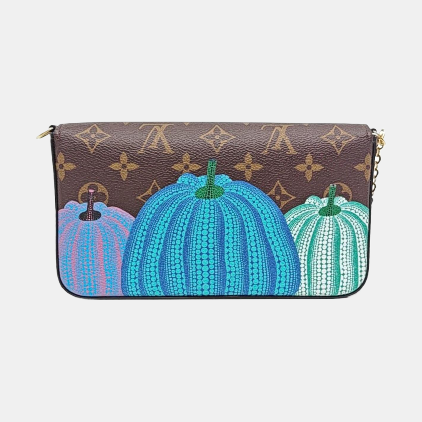 LOUIS VUITTON FÉLICIE, brown coated canvas monogram printed shoulder bag, handbag, crossbody bag with golden hardware and removable shoulder strap-(SKU)-959803046