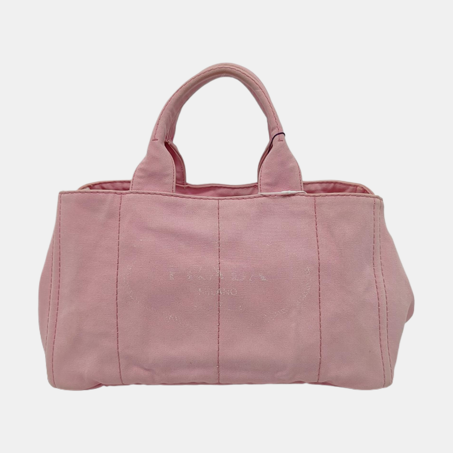PRADA Denim Pink Canvas Printed Quilted Handbag Golden hardware-(SKU)-959457945