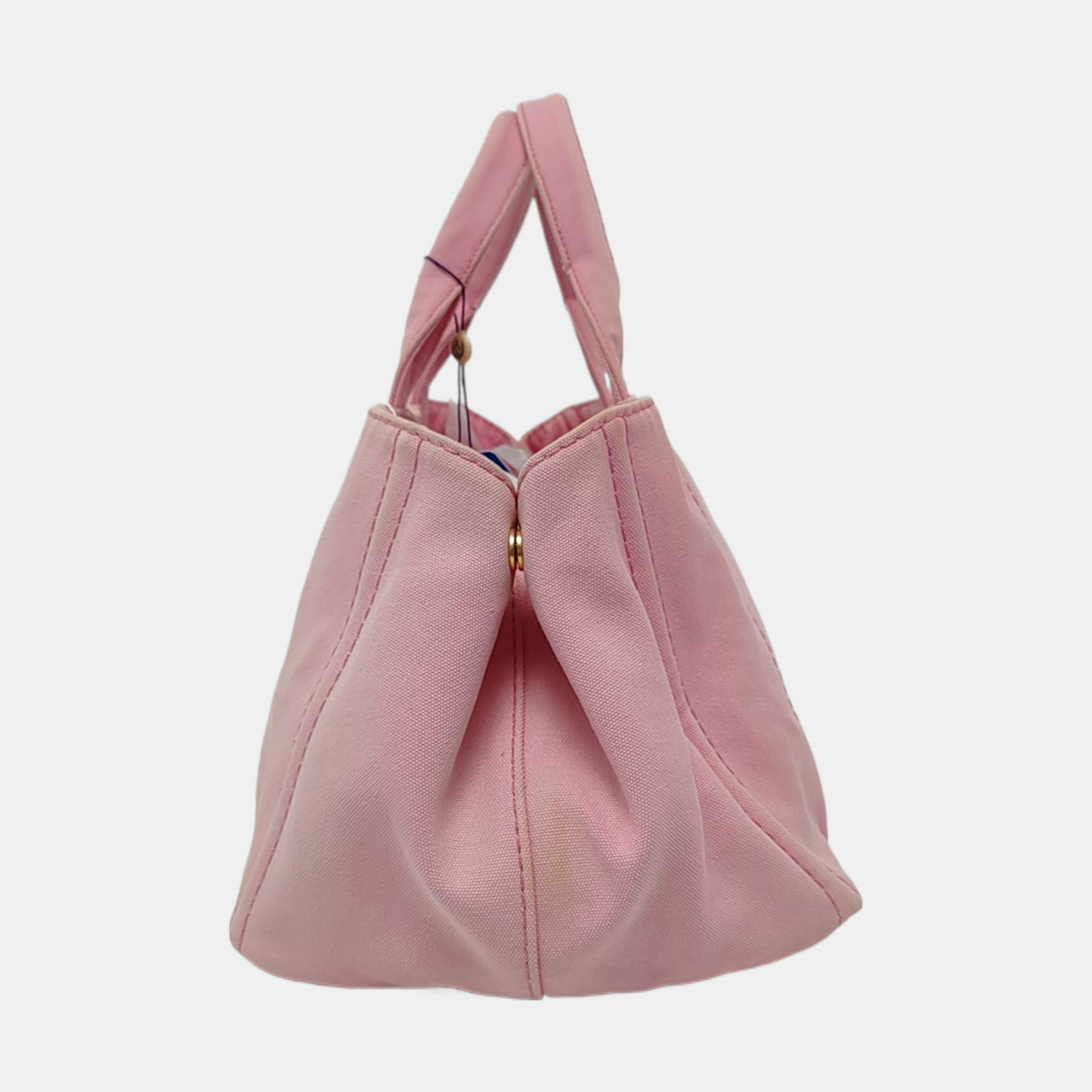 PRADA Denim Pink Canvas Printed Quilted Handbag Golden hardware-(SKU)-959457945
