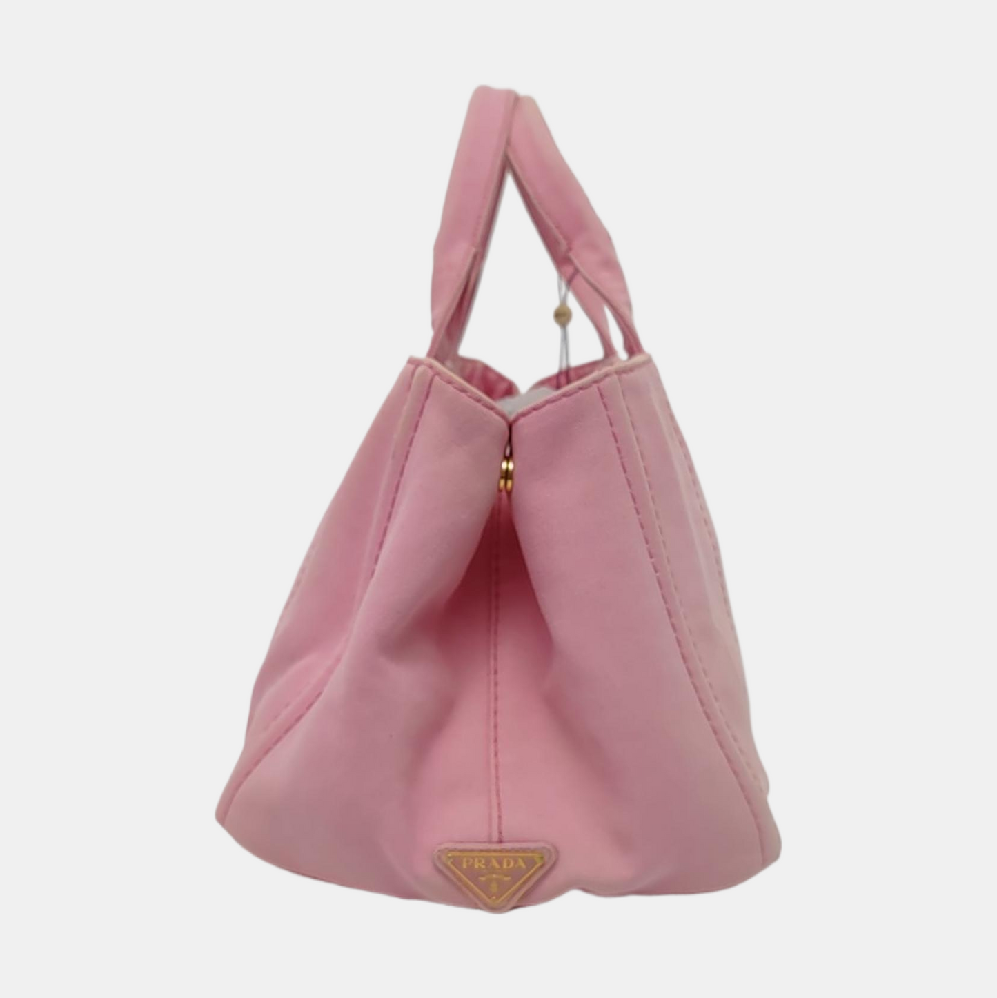PRADA Denim Pink Canvas Printed Quilted Handbag Golden hardware-(SKU)-959457945