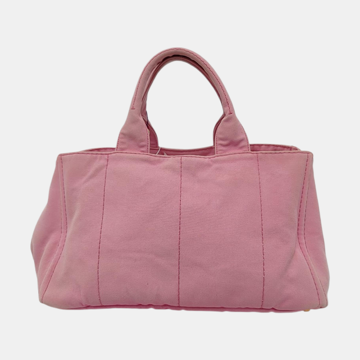 PRADA Denim Pink Canvas Printed Quilted Handbag Golden hardware-(SKU)-959457945
