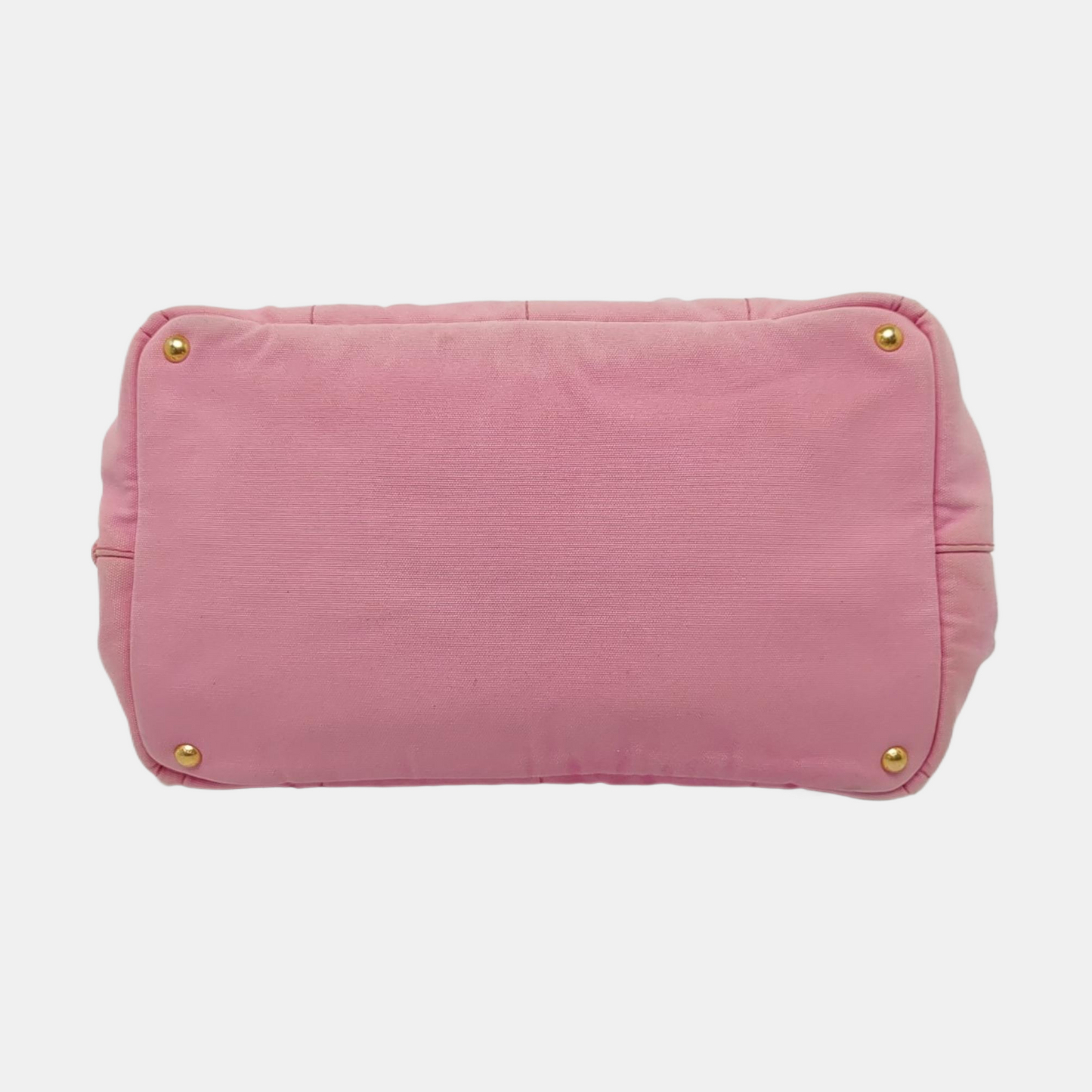 PRADA Denim Pink Canvas Printed Quilted Handbag Golden hardware-(SKU)-959457945