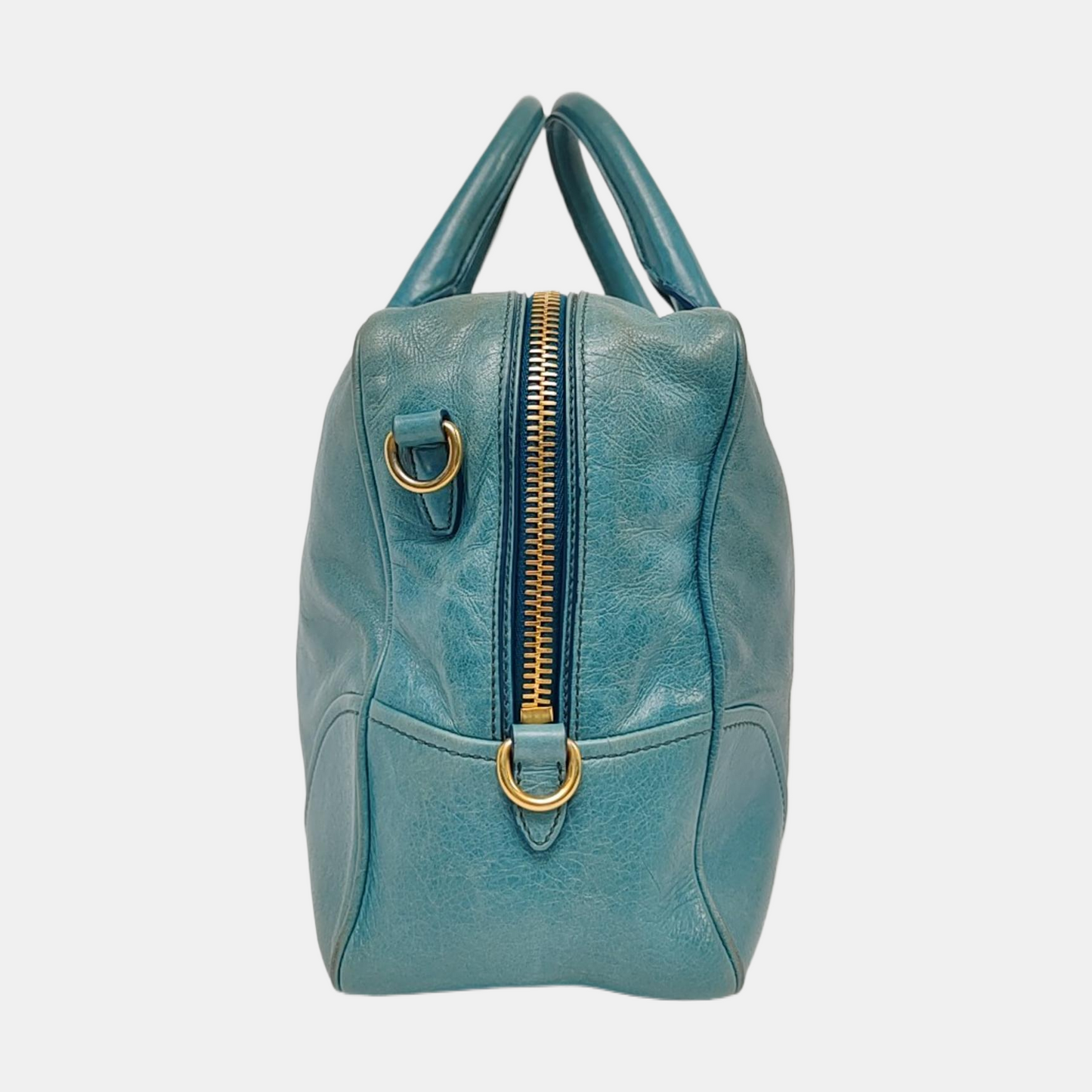 PRADA Tote bag Light Blue Cowhide Crossbody Tote Shoulder Bag Golden hardware Removable shoulder strap-(SKU)-959563238