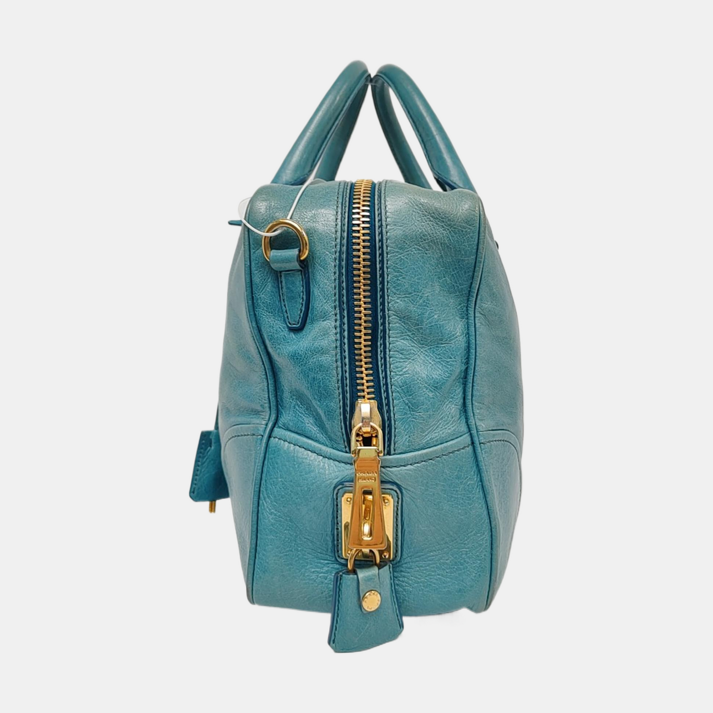 PRADA Tote bag Light Blue Cowhide Crossbody Tote Shoulder Bag Golden hardware Removable shoulder strap-(SKU)-959563238