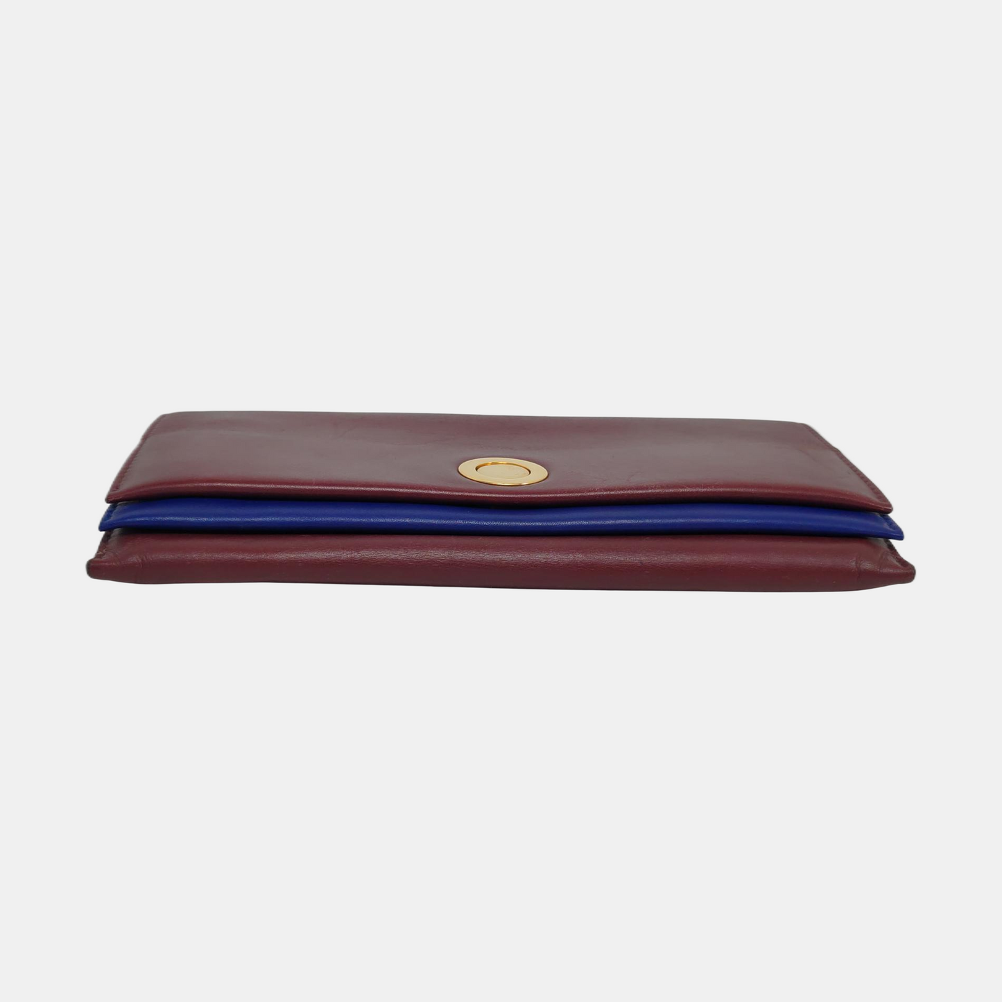 CELINE Burgundy Calfskin Leather Wallet Golden hardware-(SKU)-959515979