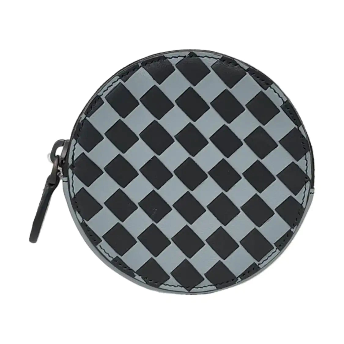 BOTTEGA VENETA Round Bun Bag Colorful Leather Woven Card Case Silver Hardware-(SKU)-959766271