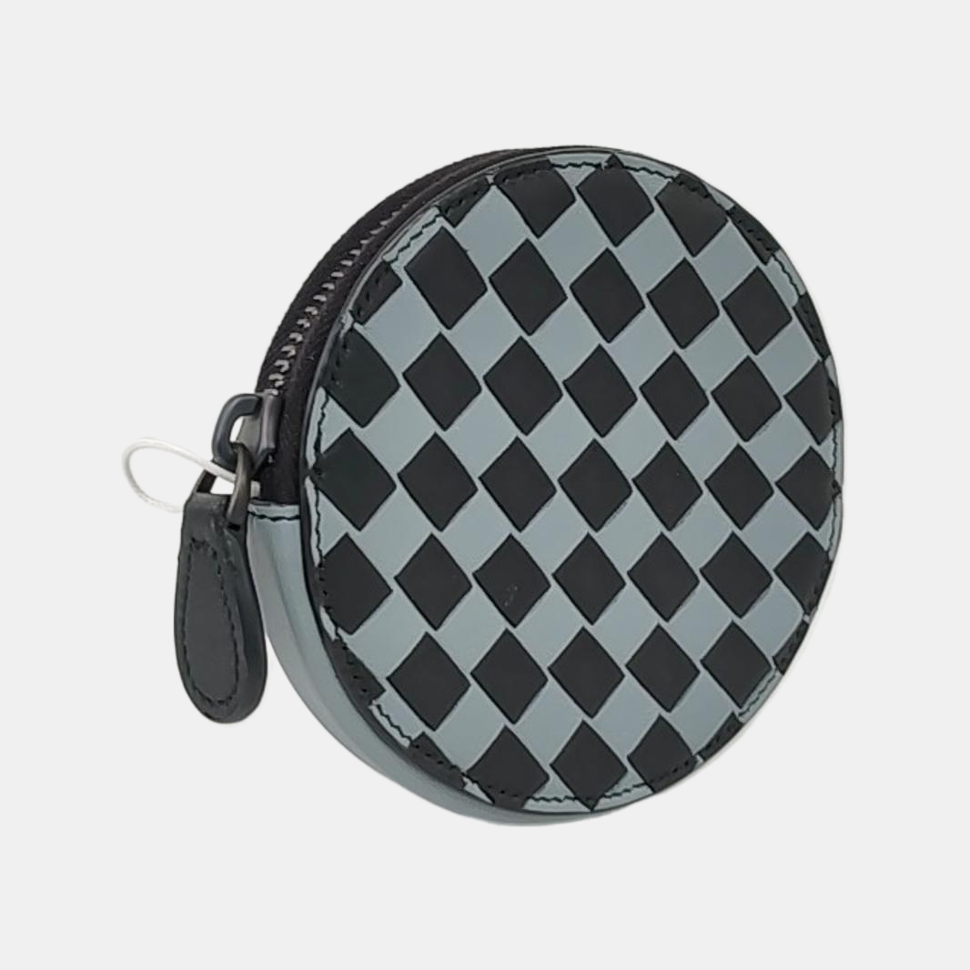 BOTTEGA VENETA Round Bun Bag Colorful Leather Woven Card Case Silver Hardware-(SKU)-959766271