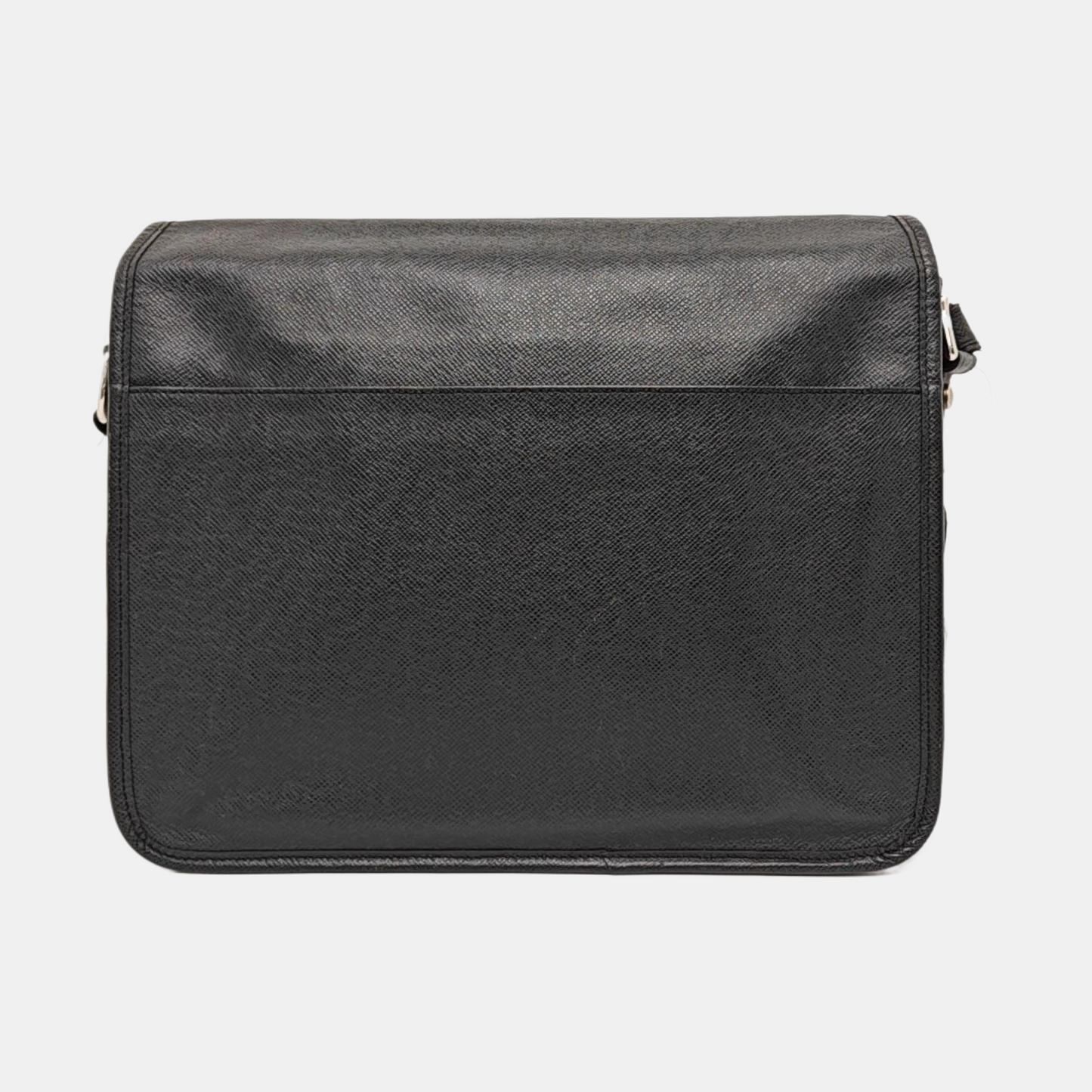 LOUIS VUITTON ALEX Black Cowhide Single Shoulder Bag Crossbody Bag Silver Hardware-(SKU)-959606640