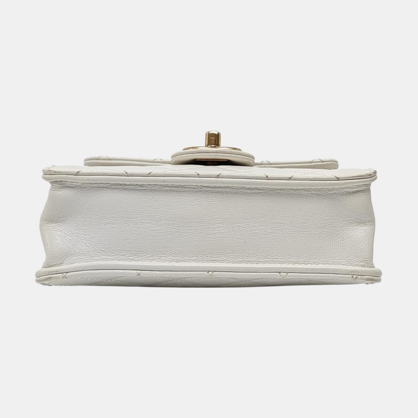 CHANEL CLASSIC FLAP White Lamb Calfskin Quilted Handbag Single Shoulder Bag Gold Hardware 30 Clasp-(SKU)-959631045
