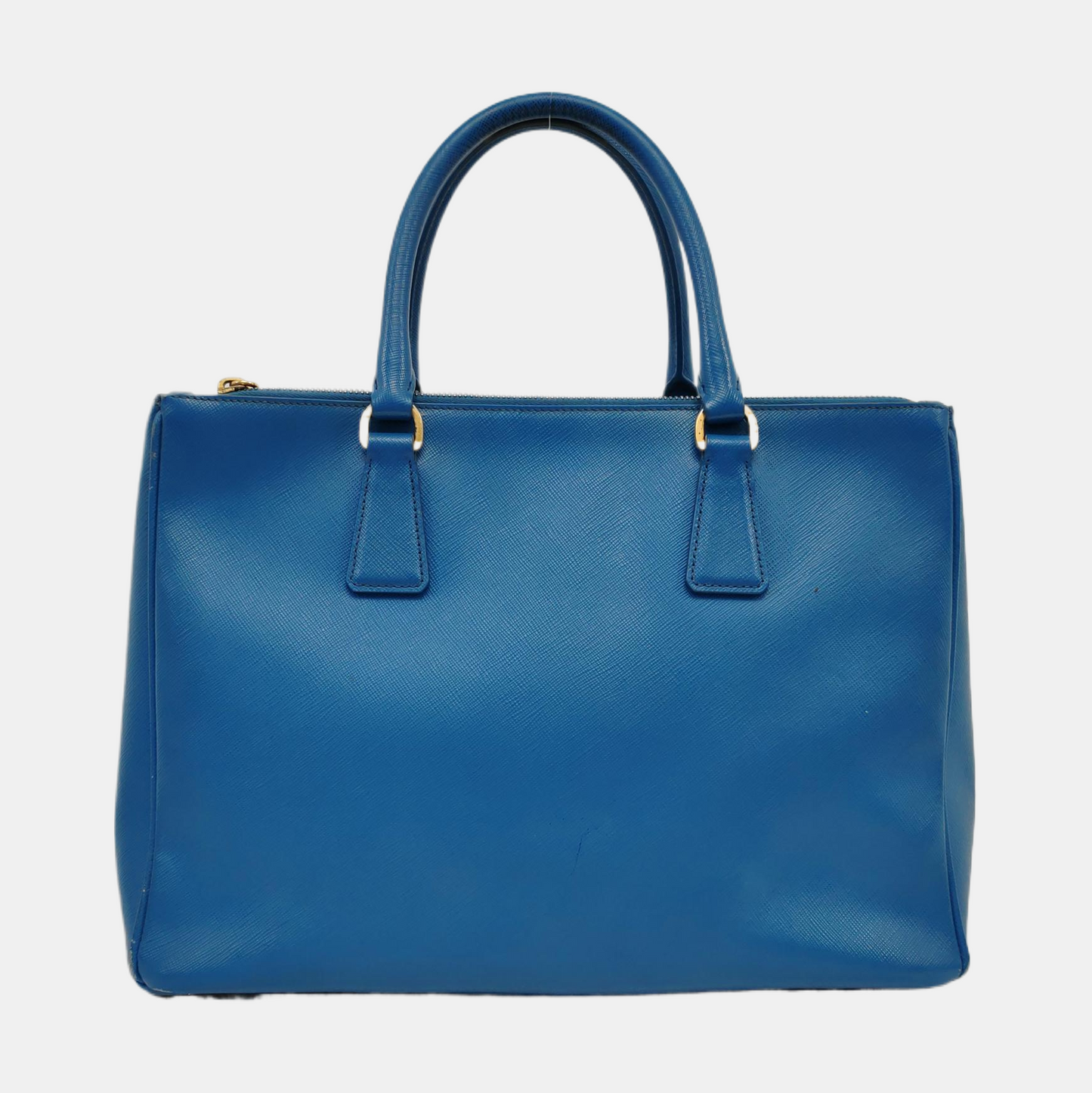 PRADA Galleria Large size Dark Blue Cowhide Logo Crosshatch Killer Bag Single Shoulder Bag Golden hardware Removable shoulder strap-(SKU)-959580601