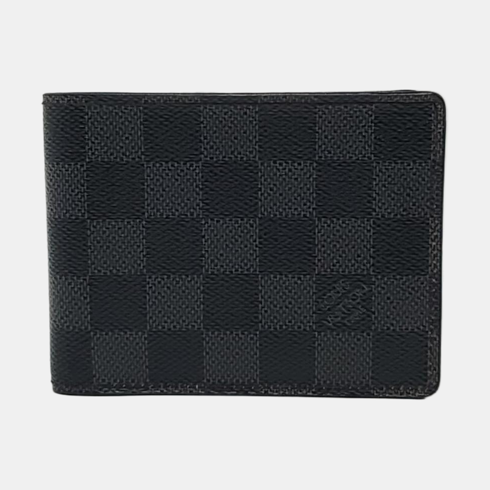 LOUIS VUITTON SLENDER Gray Coated Canvas Chessboard Plaid Wallet-(SKU)-959718553