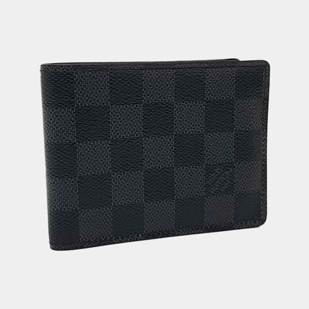 LOUIS VUITTON SLENDER Gray Coated Canvas Chessboard Plaid Wallet-(SKU)-959718553