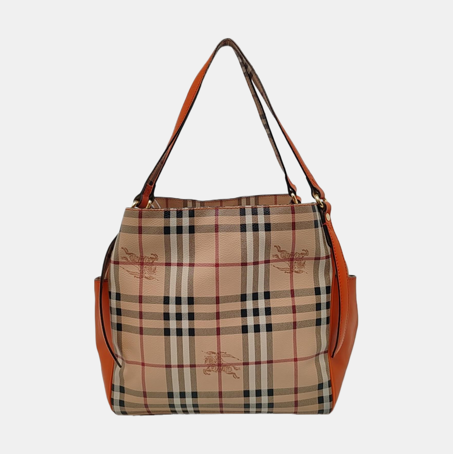 BURBERRY Canterbury Khaki Coated Canvas Battle Horse Grain Single Shoulder Bag Handbag Golden hardware-(SKU)-959738197