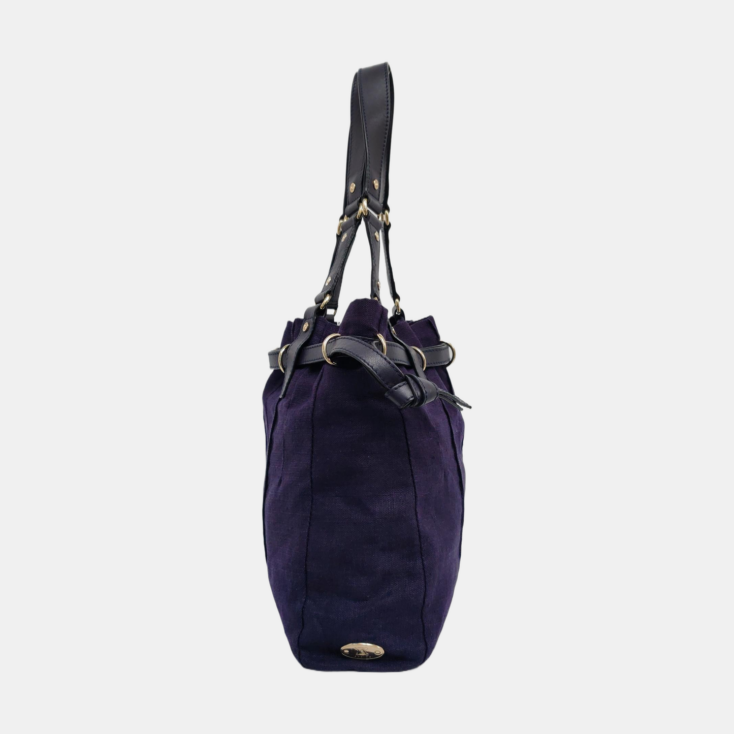 CELINE Tote bag Dark Blue Canvas Shoulder Bag Tote Golden hardware-(SKU)-959916970