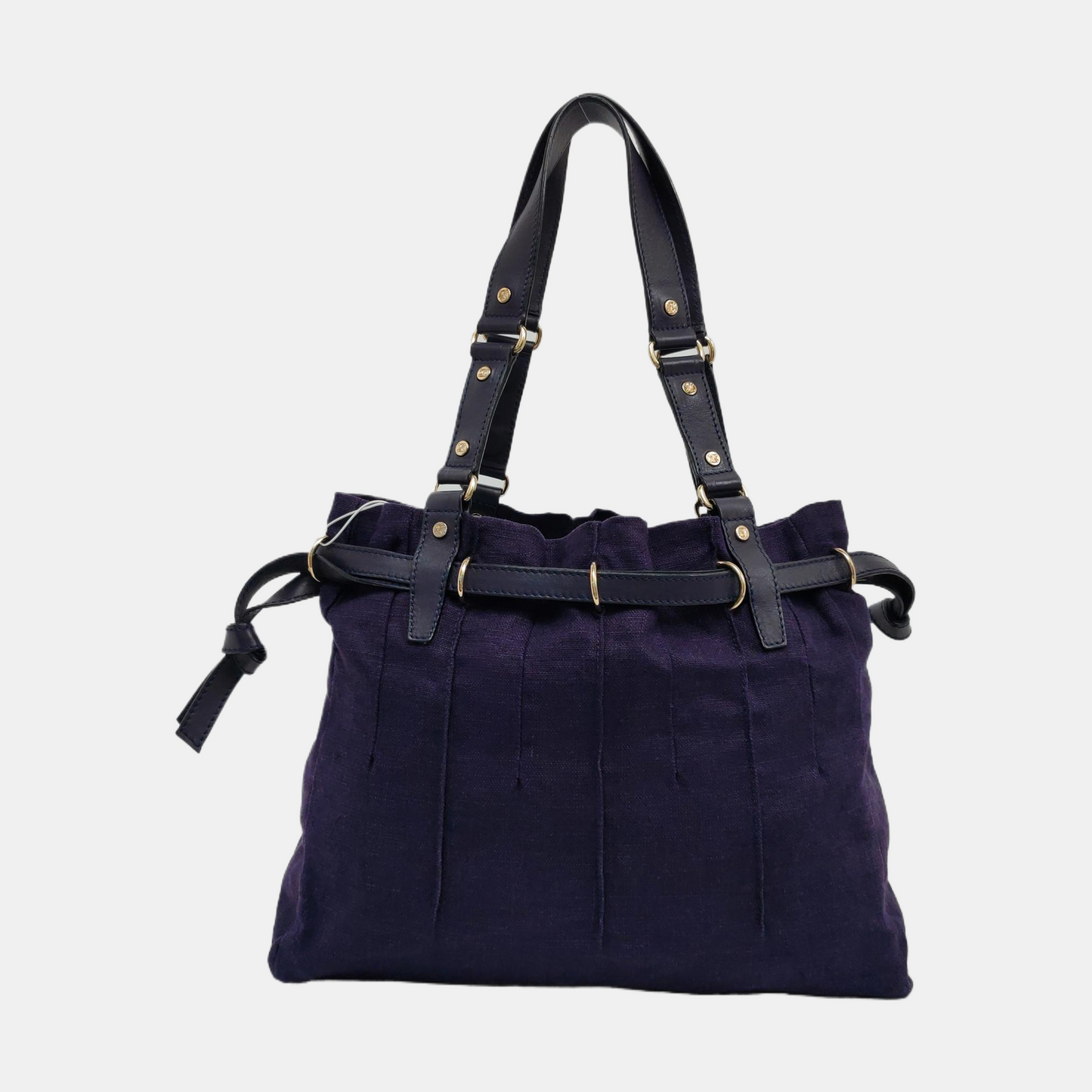 CELINE Tote bag Dark Blue Canvas Shoulder Bag Tote Golden hardware-(SKU)-959916970