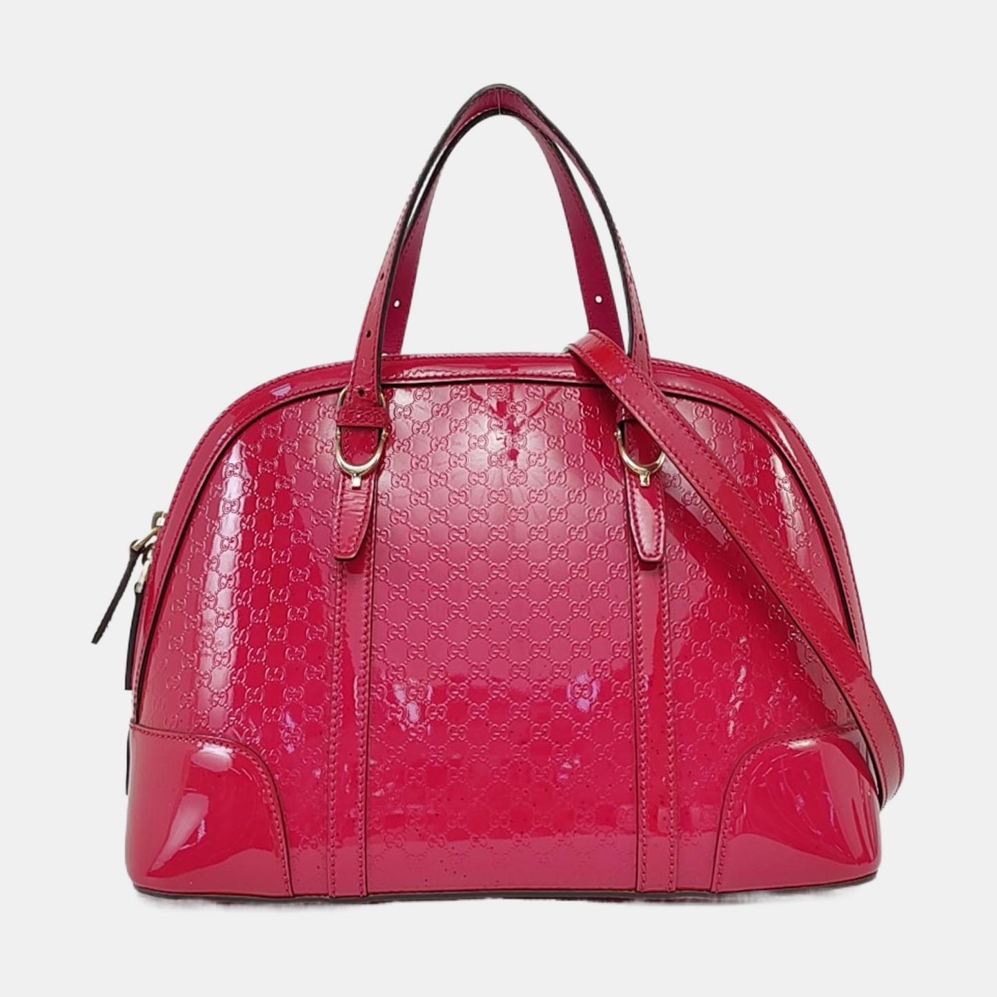 GUCCI Microguccissima Fuchsia Leather Monogrammed Crossbody Shoulder Bag Handbag Golden hardware Removable shoulder strap-(SKU)-959657436