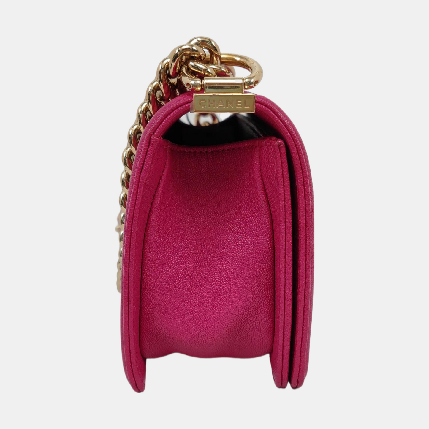 CHANEL BOY CHANEL Small Purple Calfskin Quilted Chevron Single Shoulder Bag Handbag Detachable Strap-(SKU)-958063005
